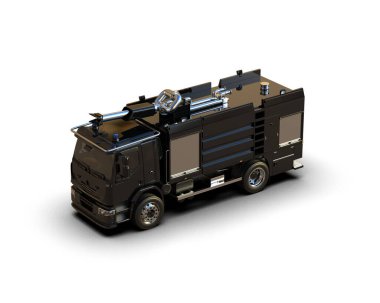 İtfaiye aracı arka planda izole edildi. 3d görüntüleme - illüstrasyon