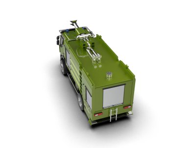 İtfaiye aracı arka planda izole edildi. 3d görüntüleme - illüstrasyon