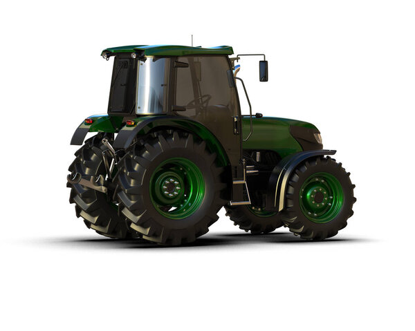 Tractor isolated on background. 3d rendering - illustration