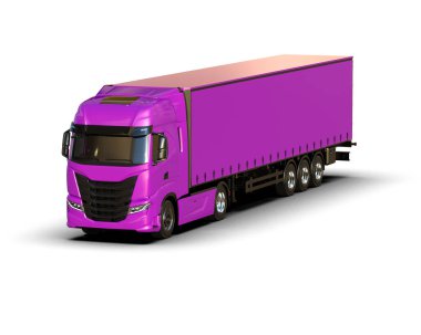 Kamyon arka planda izole edildi. 3d görüntüleme - illüstrasyon