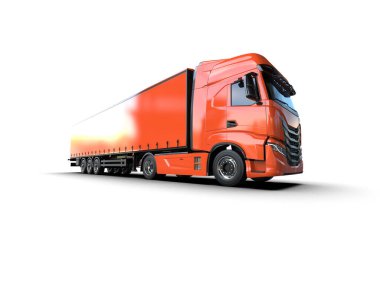 Kamyon arka planda izole edildi. 3d görüntüleme - illüstrasyon