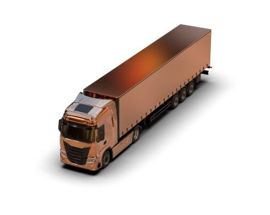 Kamyon arka planda izole edildi. 3d görüntüleme - illüstrasyon