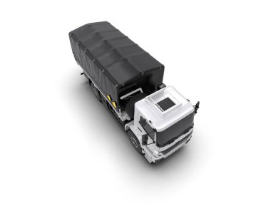 Askeri kamyon arka planda izole edilmiş. 3d görüntüleme - illüstrasyon