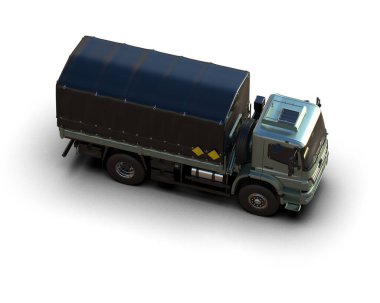 Askeri kamyon arka planda izole edilmiş. 3d görüntüleme - illüstrasyon