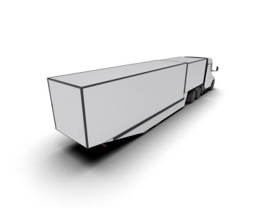 Kamyon arka planda izole edildi. 3d görüntüleme - illüstrasyon