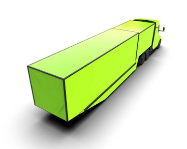 Kamyon arka planda izole edildi. 3d görüntüleme - illüstrasyon