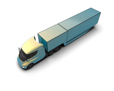 Kamyon arka planda izole edildi. 3d görüntüleme - illüstrasyon