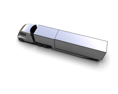 Kamyon arka planda izole edildi. 3d görüntüleme - illüstrasyon