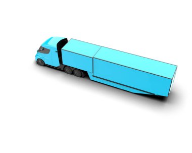 Kamyon arka planda izole edildi. 3d görüntüleme - illüstrasyon