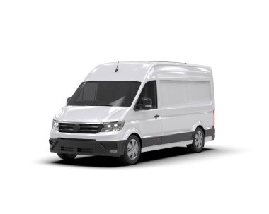 Minibüs beyaz arka planda izole. 3d resimleme