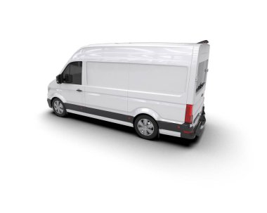 Minibüs beyaz arka planda izole. 3d resimleme