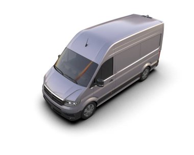 Minibüs beyaz arka planda izole. 3d resimleme