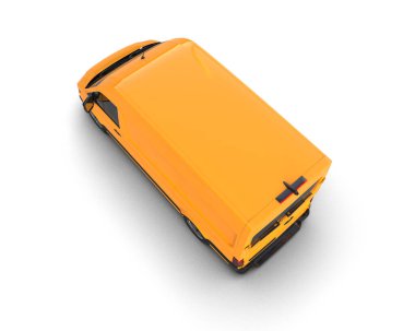 Minibüs beyaz arka planda izole. 3d resimleme