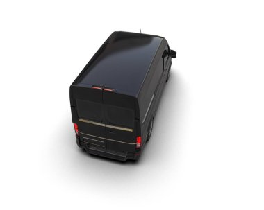 Minibüs beyaz arka planda izole. 3d resimleme