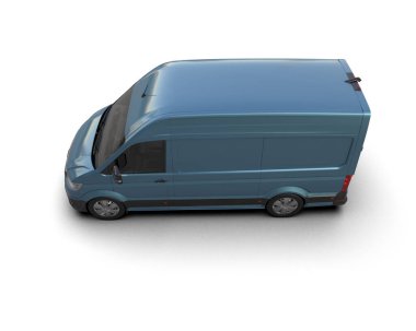 Minibüs beyaz arka planda izole. 3d resimleme