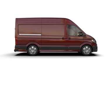 Minibüs beyaz arka planda izole. 3d resimleme