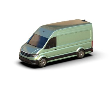 Minibüs beyaz arka planda izole. 3d resimleme