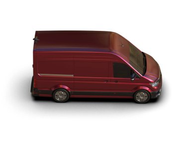 Minibüs beyaz arka planda izole. 3d resimleme