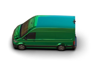 Minibüs beyaz arka planda izole. 3d resimleme