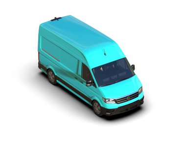 Minibüs beyaz arka planda izole. 3d resimleme