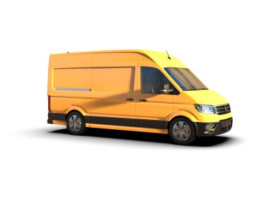 Minibüs beyaz arka planda izole. 3d resimleme