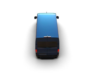 Minibüs beyaz arka planda izole. 3d resimleme