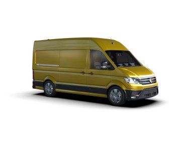 Minibüs beyaz arka planda izole. 3d resimleme