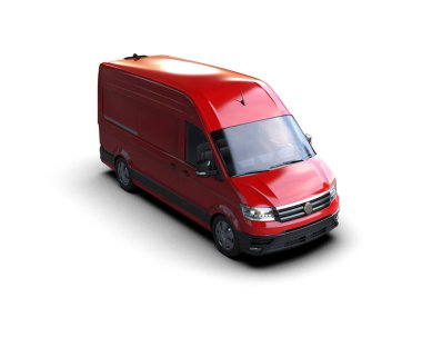 Minibüs beyaz arka planda izole. 3d resimleme