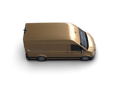 Minibüs beyaz arka planda izole. 3d resimleme