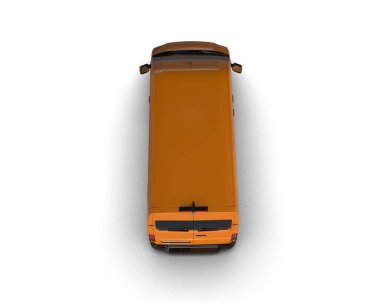 Minibüs beyaz arka planda izole. 3d resimleme