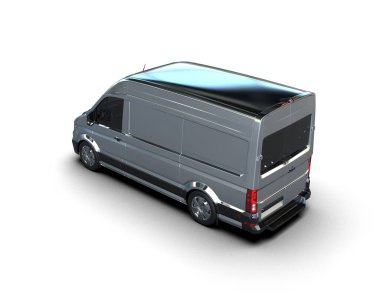 Minibüs beyaz arka planda izole. 3d resimleme