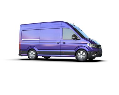 Minibüs beyaz arka planda izole. 3d resimleme