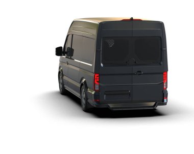 Minibüs beyaz arka planda izole. 3d resimleme