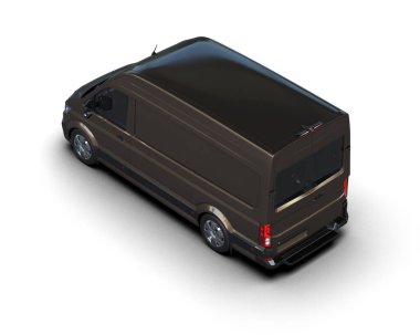 Minibüs beyaz arka planda izole. 3d resimleme