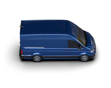 Minibüs beyaz arka planda izole. 3d resimleme