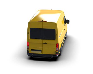 Minibüs beyaz arka planda izole. 3d resimleme