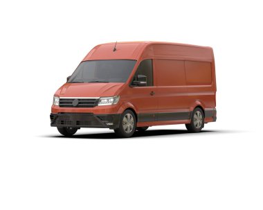 Minibüs beyaz arka planda izole. 3d resimleme