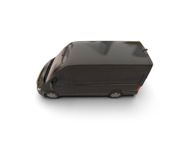 Minibüs beyaz arka planda izole. 3d resimleme