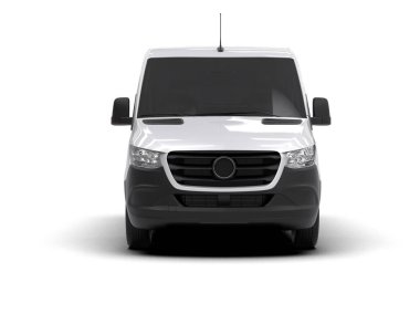 Minibüs beyaz arka planda izole. 3d resimleme