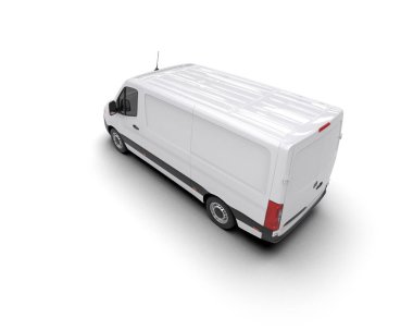 Minibüs beyaz arka planda izole. 3d resimleme