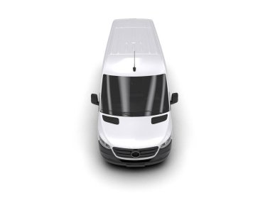 Minibüs beyaz arka planda izole. 3d resimleme