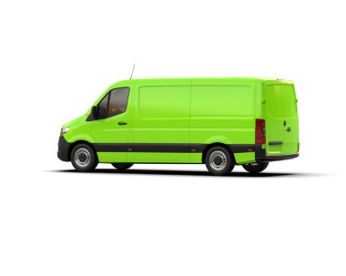 Minibüs beyaz arka planda izole. 3d resimleme