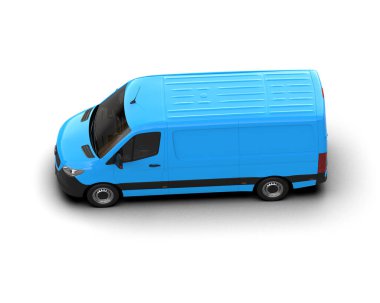 Minibüs beyaz arka planda izole. 3d resimleme