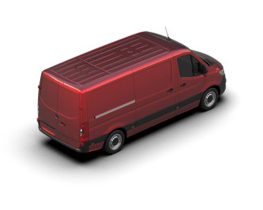 Minibüs beyaz arka planda izole. 3d resimleme