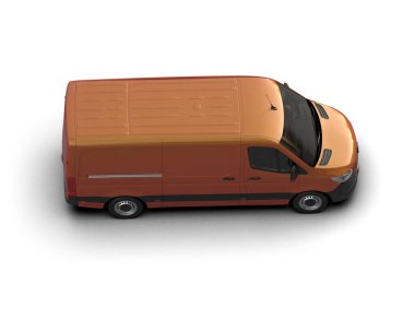 Minibüs beyaz arka planda izole. 3d resimleme