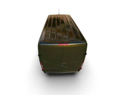 Minibüs beyaz arka planda izole. 3d resimleme