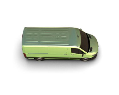 Minibüs beyaz arka planda izole. 3d resimleme