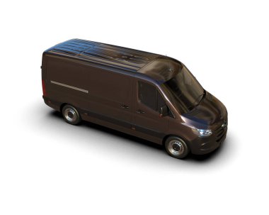 Minibüs beyaz arka planda izole. 3d resimleme