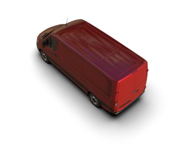 Minibüs beyaz arka planda izole. 3d resimleme