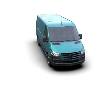 Minibüs beyaz arka planda izole. 3d resimleme